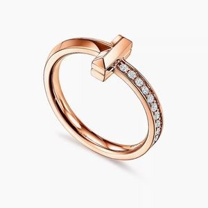 Tiffany & Co. T1 Ring in Rose Gold with Diamonds, 2.5 mm